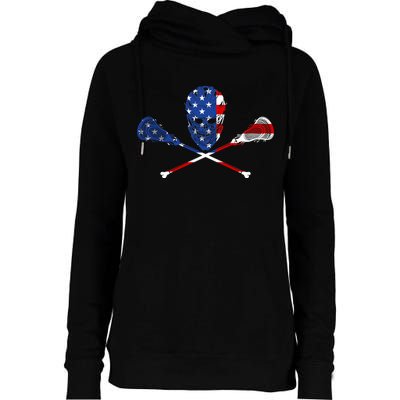 Lacrosse Flag Womens Funnel Neck Pullover Hood