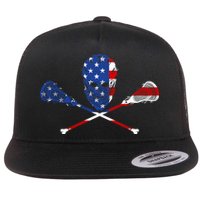 Lacrosse Flag Flat Bill Trucker Hat