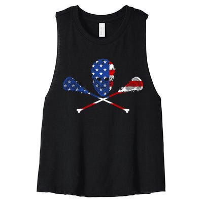 Lacrosse Flag Women's Racerback Cropped Tank