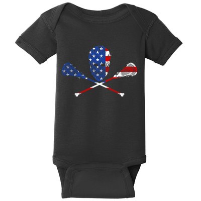 Lacrosse Flag Baby Bodysuit