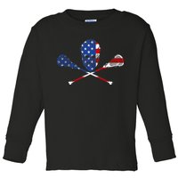 Lacrosse Flag Toddler Long Sleeve Shirt