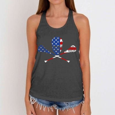 Lacrosse Flag Women's Knotted Racerback Tank