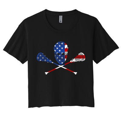 Lacrosse Flag Women's Crop Top Tee