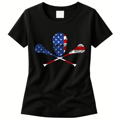 Lacrosse Flag Womens T-Shirt