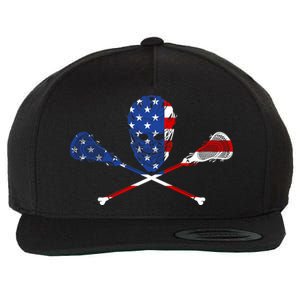 Lacrosse Flag Wool Snapback Cap