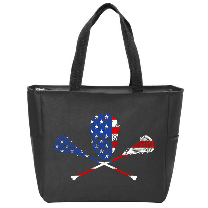 Lacrosse Flag Zip Tote Bag