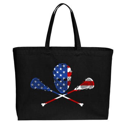 Lacrosse Flag Cotton Canvas Jumbo Tote