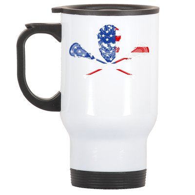 Lacrosse Flag Stainless Steel Travel Mug