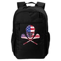 Lacrosse Sport Fan USA American Flag Daily Commute Backpack