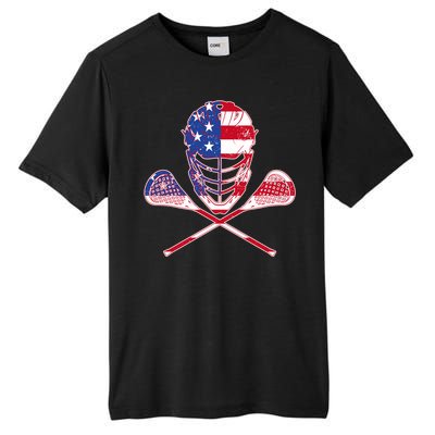 Lacrosse Sport Fan USA American Flag Tall Fusion ChromaSoft Performance T-Shirt