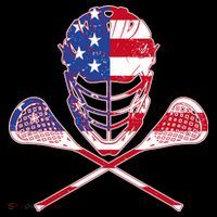 Lacrosse Sport Fan USA American Flag Baby Bodysuit