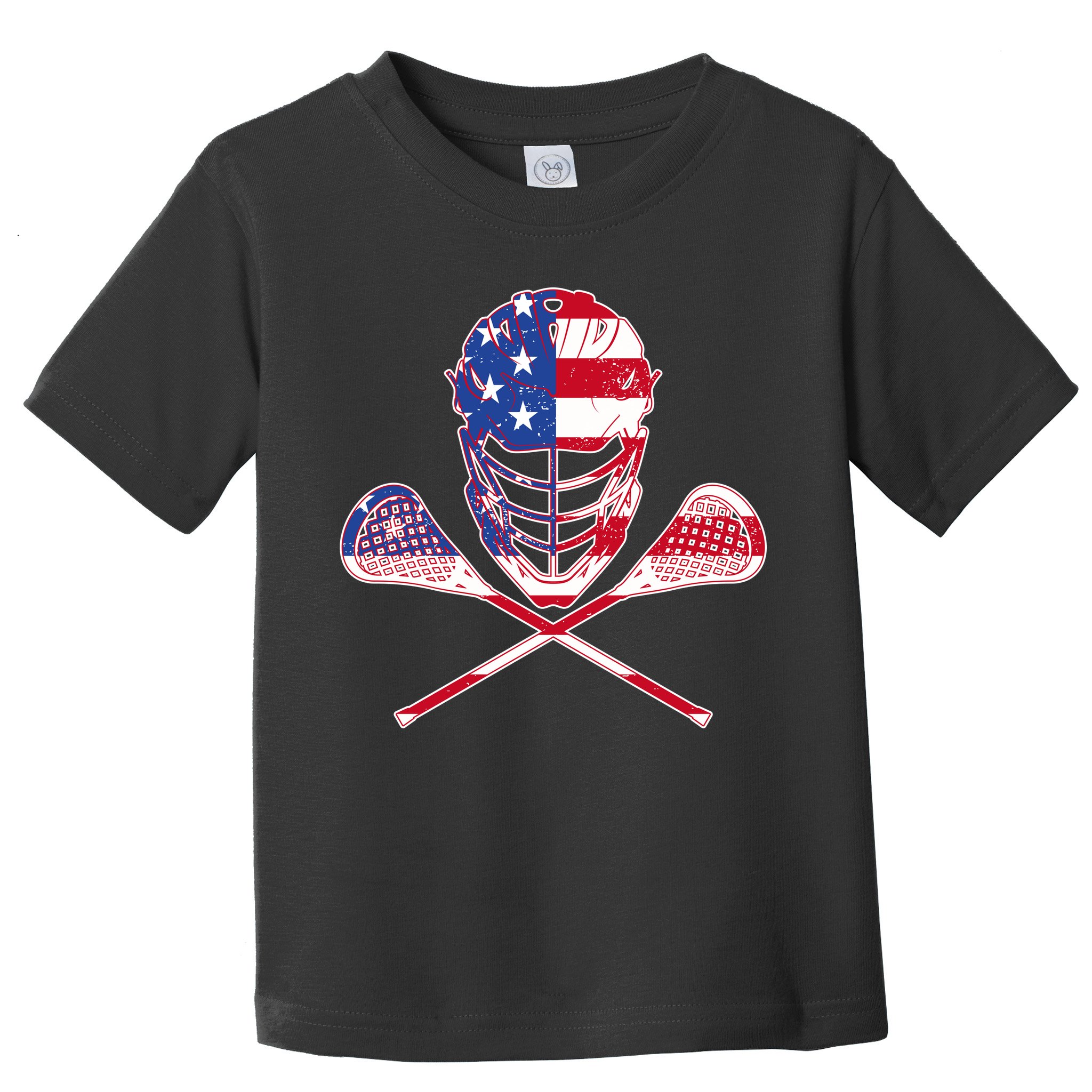 Lacrosse Sport Fan USA American Flag Toddler T-Shirt