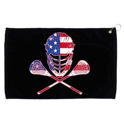 Lacrosse Sport Fan USA American Flag Grommeted Golf Towel