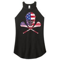 Lacrosse Sport Fan USA American Flag Women’s Perfect Tri Rocker Tank