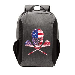 Lacrosse Sport Fan USA American Flag Vector Backpack