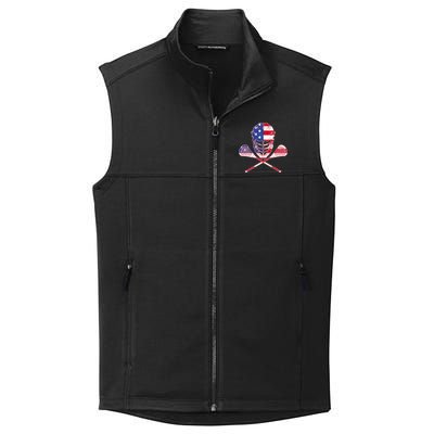 Lacrosse Sport Fan USA American Flag Collective Smooth Fleece Vest