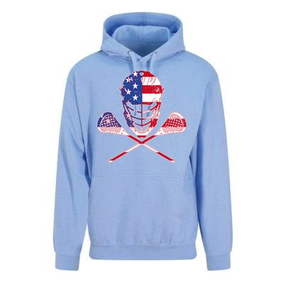 Lacrosse Sport Fan USA American Flag Unisex Surf Hoodie