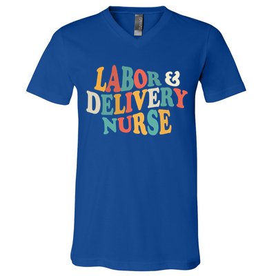 Labor And Delivery Nurse L And D Nurses Day Week Nursing Gift V-Neck T-Shirt