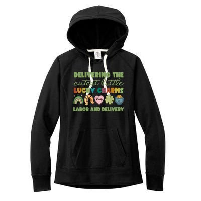 Labor And Delivery Nurse St. Patrick's Day L&D Nurse Women's Fleece Hoodie