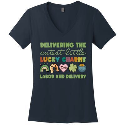 Labor And Delivery Nurse St. Patrick's Day L&D Nurse Women's V-Neck T-Shirt