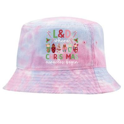 L And D Christmas Miracles L And D Nurse Xmas Party L And D Nursing Meaningful G Tie-Dyed Bucket Hat