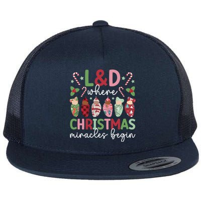 L And D Christmas Miracles L And D Nurse Xmas Party L And D Nursing Meaningful G Flat Bill Trucker Hat