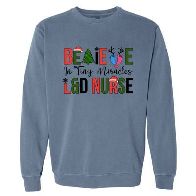 L And D Nurse Christmas Labor And Delivery Nursing Xmas Gift Garment-Dyed Sweatshirt