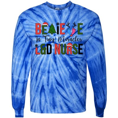 L And D Nurse Christmas Labor And Delivery Nursing Xmas Gift Tie-Dye Long Sleeve Shirt