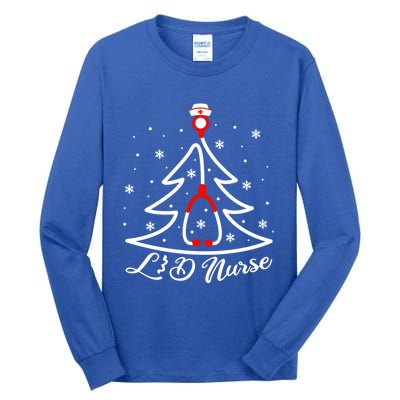 L And D Nurse Christmas Tree Stethoscope Xmas Nursing Gift Tall Long Sleeve T-Shirt