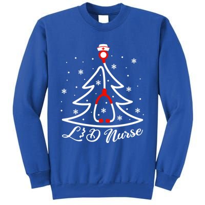 L And D Nurse Christmas Tree Stethoscope Xmas Nursing Gift Tall Sweatshirt