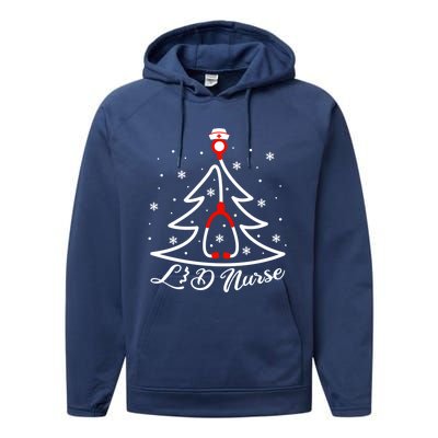 L And D Nurse Christmas Tree Stethoscope Xmas Nursing Gift Performance Fleece Hoodie