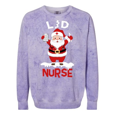 L And D Nurse Santa Claus Stethoscope Christmas Xmas Gift Colorblast Crewneck Sweatshirt