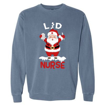 L And D Nurse Santa Claus Stethoscope Christmas Xmas Gift Garment-Dyed Sweatshirt