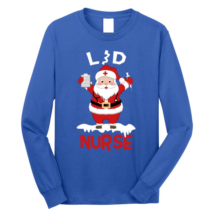 L And D Nurse Santa Claus Stethoscope Christmas Xmas Gift Long Sleeve Shirt