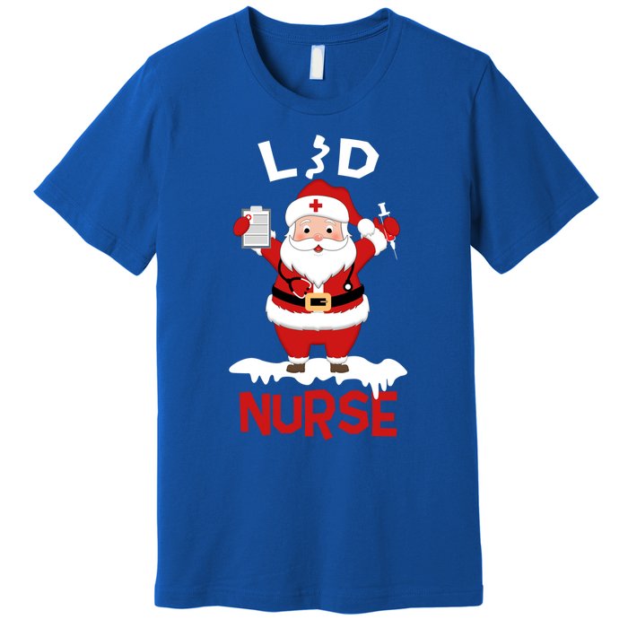 L And D Nurse Santa Claus Stethoscope Christmas Xmas Gift Premium T-Shirt