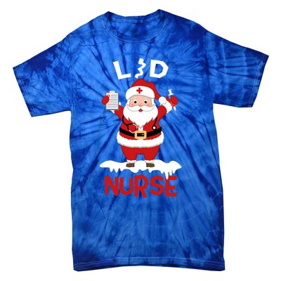 L And D Nurse Santa Claus Stethoscope Christmas Xmas Gift Tie-Dye T-Shirt