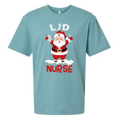 L And D Nurse Santa Claus Stethoscope Christmas Xmas Gift Sueded Cloud Jersey T-Shirt