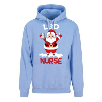 L And D Nurse Santa Claus Stethoscope Christmas Xmas Gift Unisex Surf Hoodie