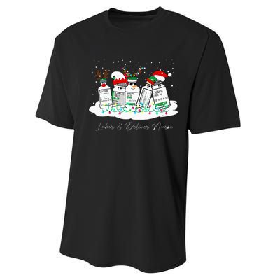 Labor And Delivery Nurse Christmas Mother Baby Nurse Holiday Performance Sprint T-Shirt