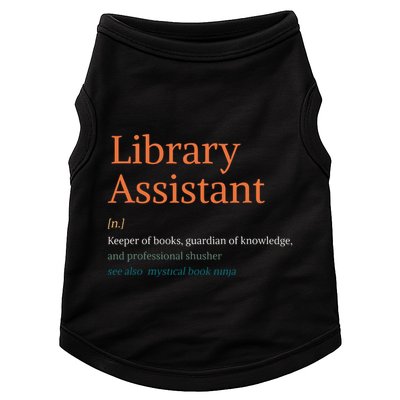 Library Assistant Definition Funny School Librarian Bookish Doggie Tank