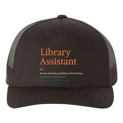Library Assistant Definition Funny School Librarian Bookish Yupoong Adult 5-Panel Trucker Hat