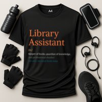Library Assistant Definition Funny School Librarian Bookish Performance Shirt
