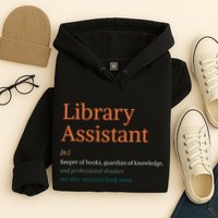 Library Assistant Definition Funny School Librarian Bookish Hoodie