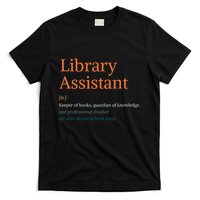 Library Assistant Definition Funny School Librarian Bookish T-Shirt