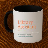 Library Assistant Definition Funny School Librarian Bookish Mug