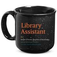 Library Assistant Definition Funny School Librarian Bookish 15oz Campfire Ceramic Mug