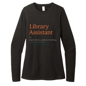 Library Assistant Definition Funny School Librarian Bookish Womens CVC Long Sleeve Shirt