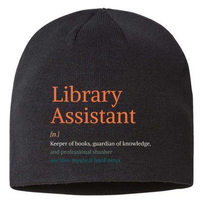 Library Assistant Definition Funny School Librarian Bookish Sustainable Beanie