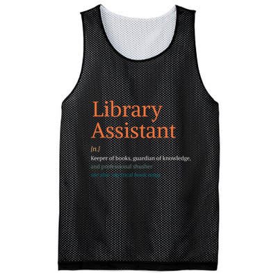 Library Assistant Definition Funny School Librarian Bookish Mesh Reversible Basketball Jersey Tank
