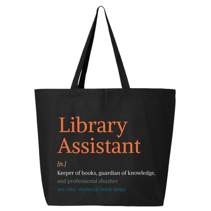 Library Assistant Definition Funny School Librarian Bookish 25L Jumbo Tote